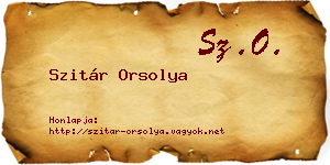 Szitár Orsolya névjegykártya